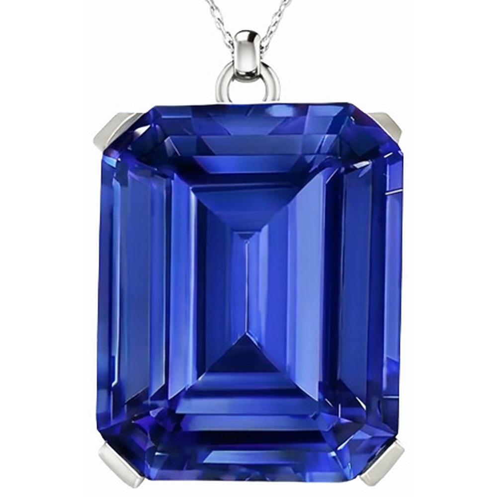 natural emerald sapphire 5.50ct pendant close up detail