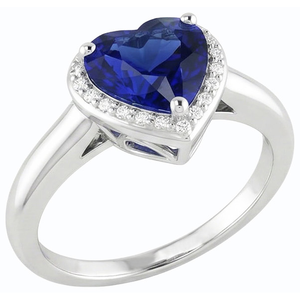 natural heart sapphire 2.50ct ring close up detail