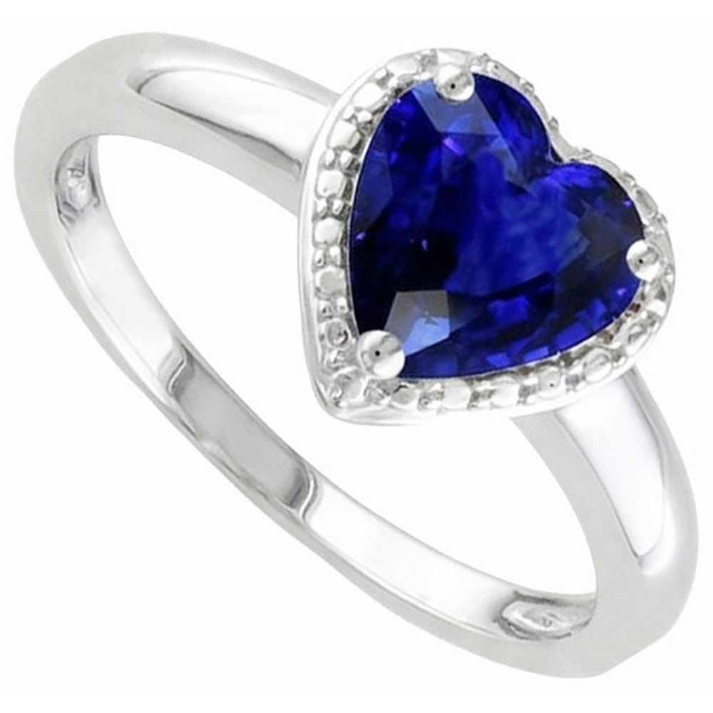 natural heart sapphire 2.50ct ring side angle