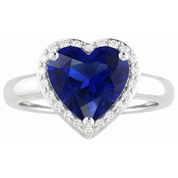 Natural Sapphire Ring 2.50ct - White Gold 14K