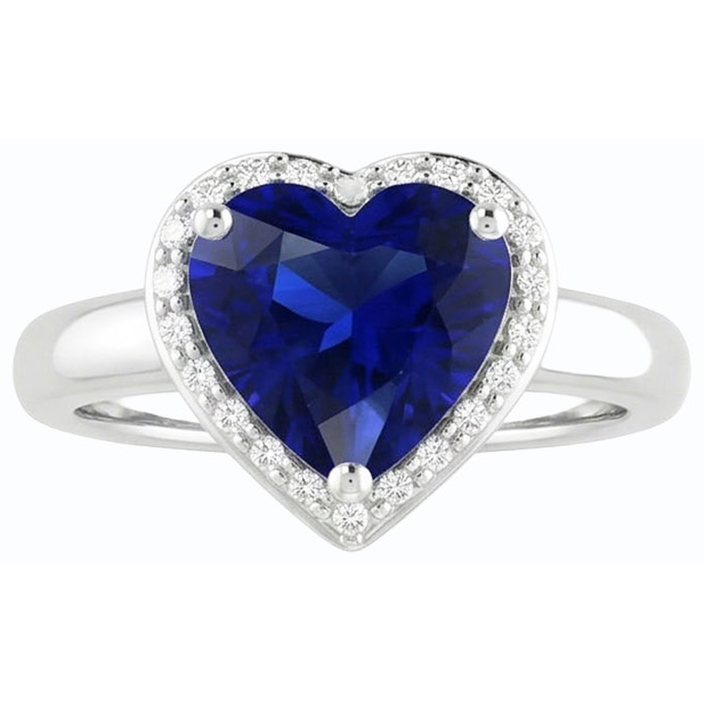 natural heart sapphire 2.50ct ring front view