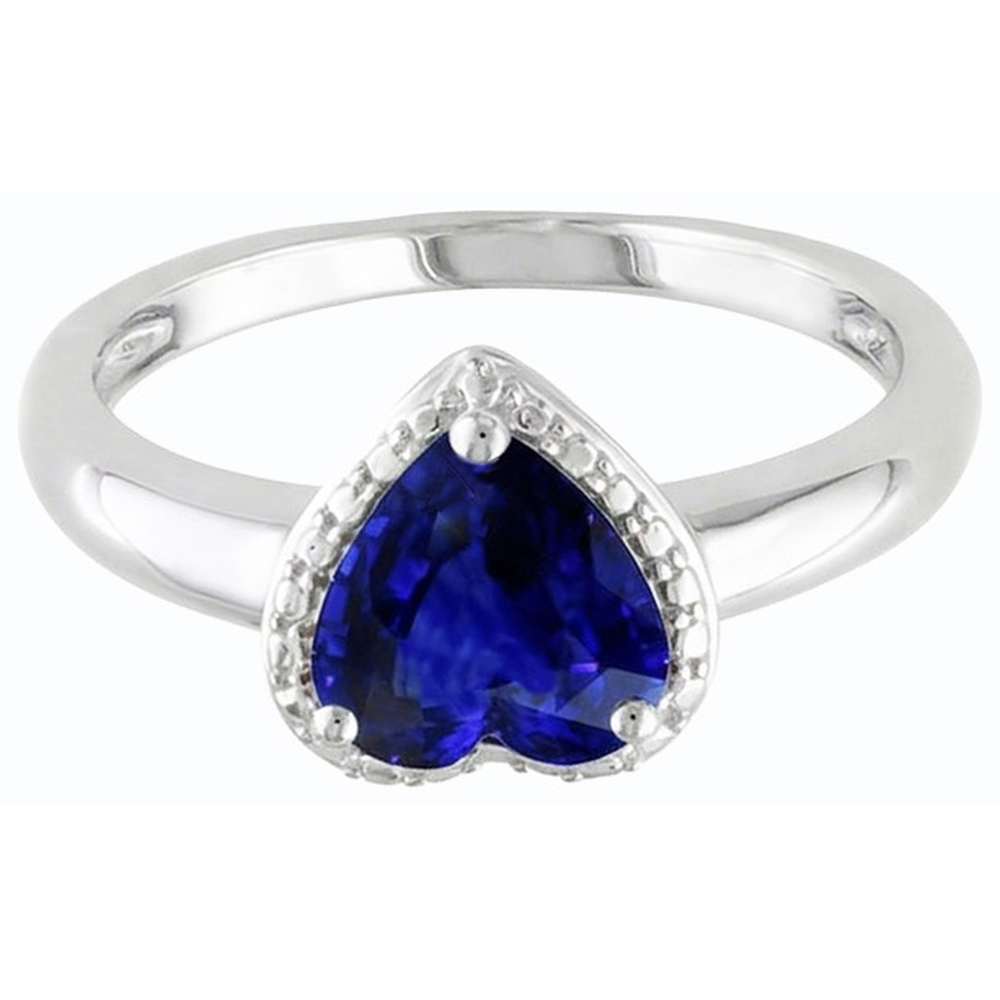 natural heart sapphire 2.50ct ring top view