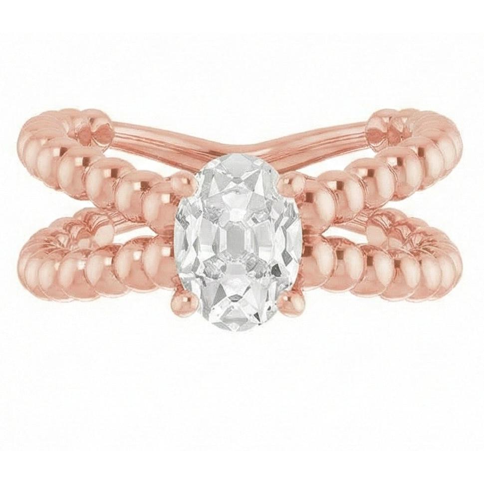 natural oval diamond 3ct ring side angle