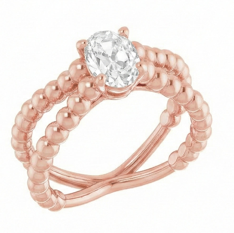 natural oval diamond 3ct ring close up detail