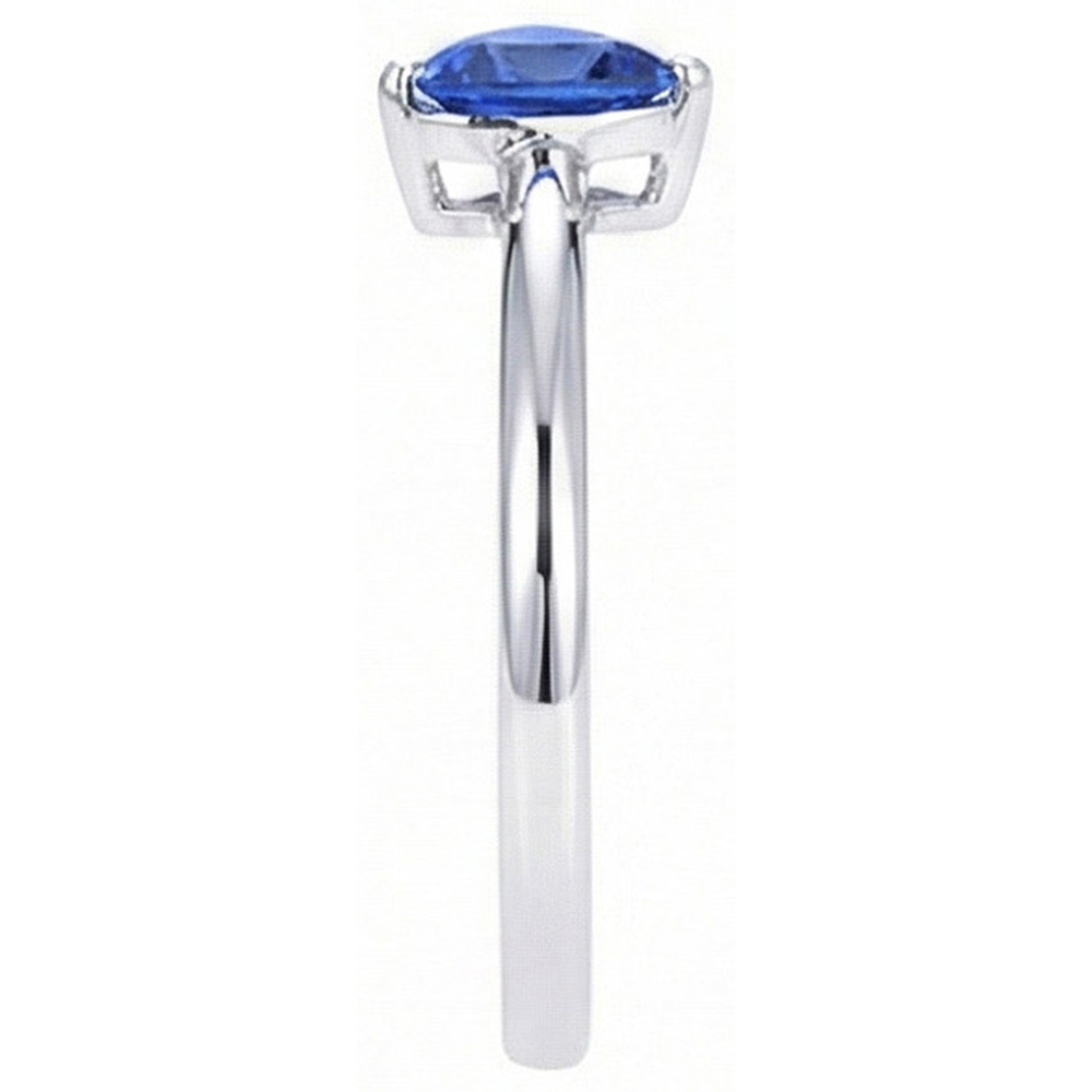 Gold Solitaire Trillion Sri Lankan Sapphire Ring 0.50 Carats Jewelry