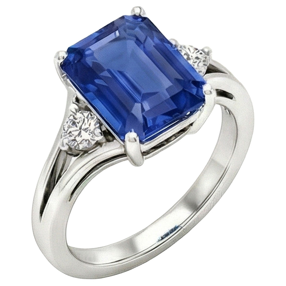 natural emerald sapphire 2.50ct ring front view