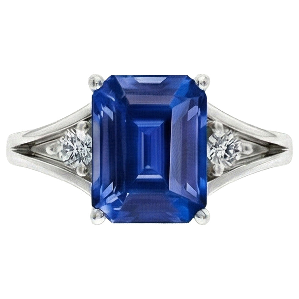 natural emerald sapphire 2.50ct ring side angle