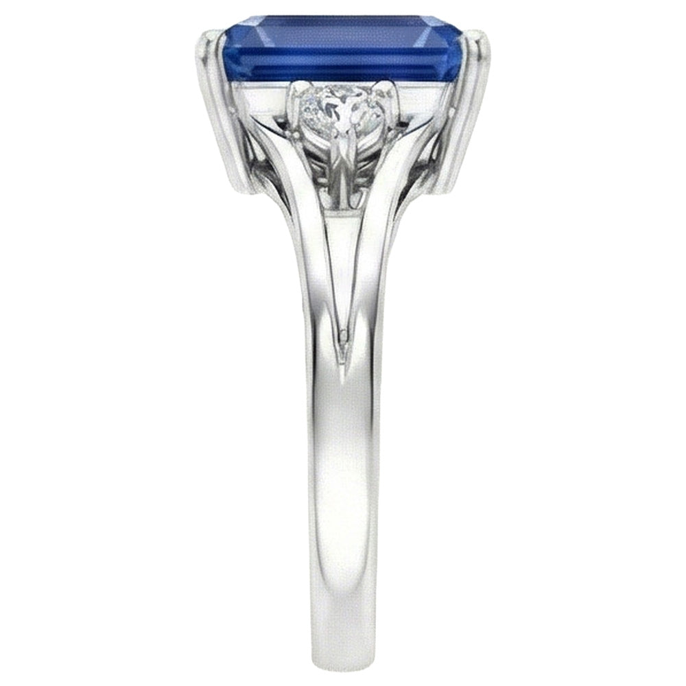 natural emerald sapphire 2.50ct ring top view