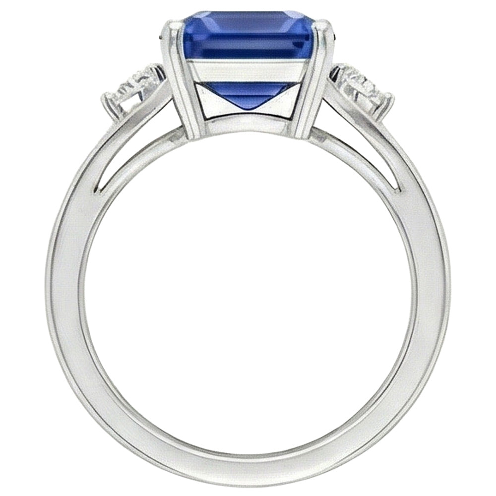 natural emerald sapphire 2.50ct ring profile view