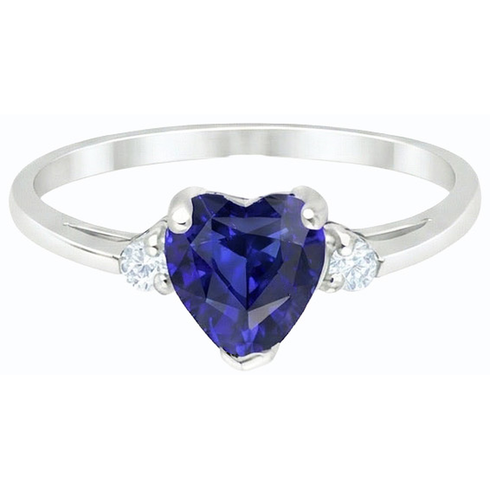 natural round sapphire 2ct ring side angle