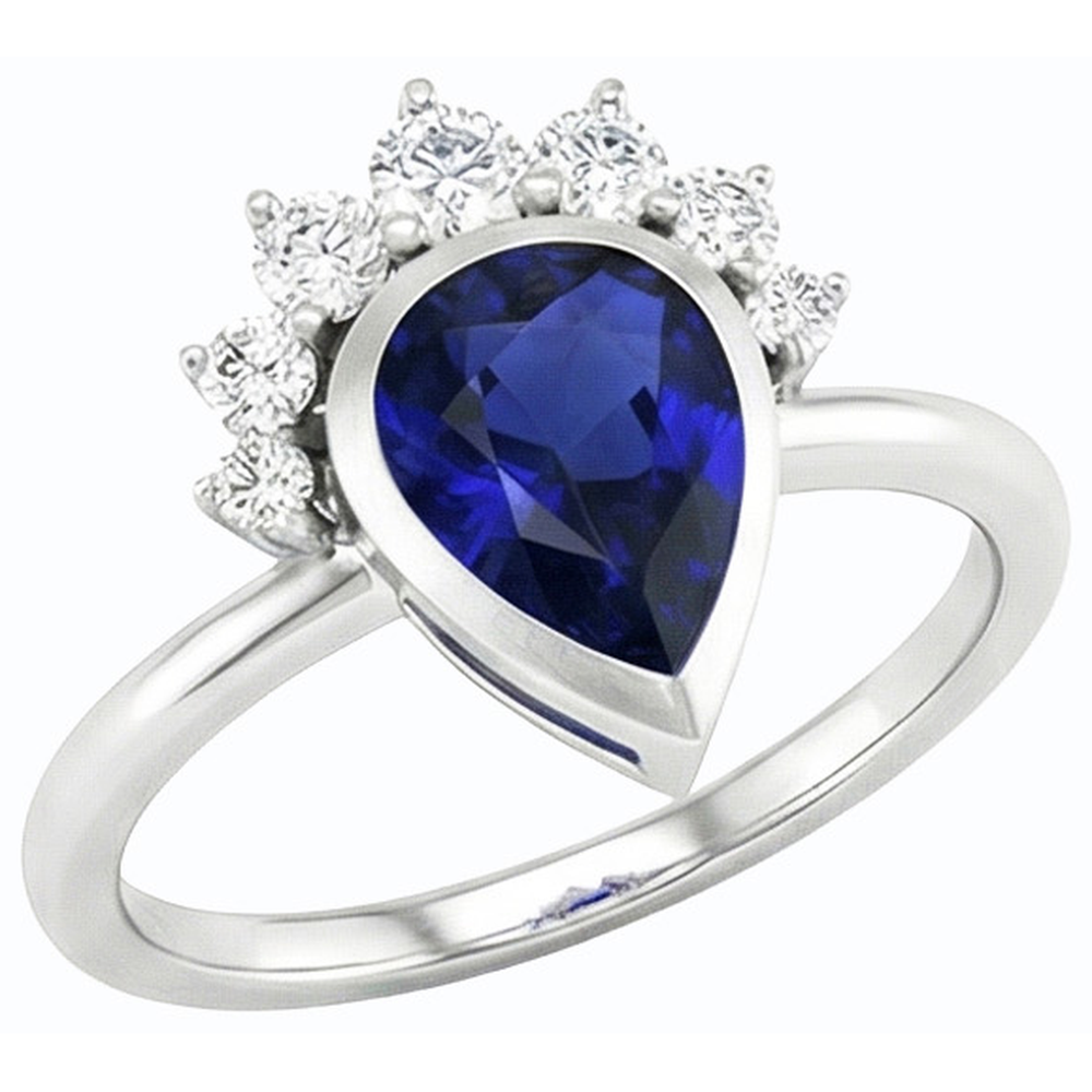 natural round sapphire 3.50ct watch side angle