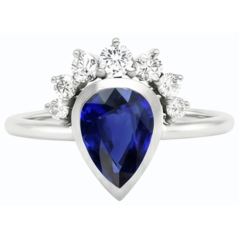 natural round sapphire 3.50ct watch close up detail