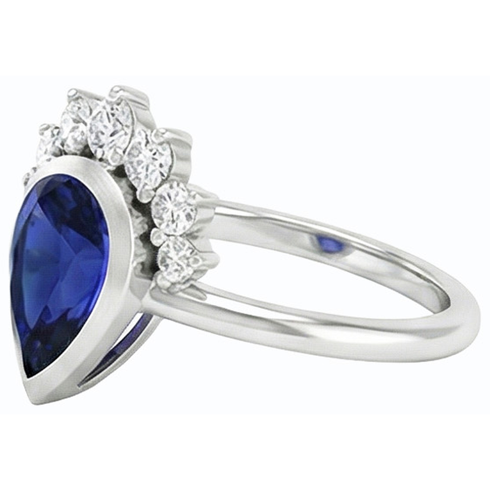 natural round sapphire 3.50ct watch profile view