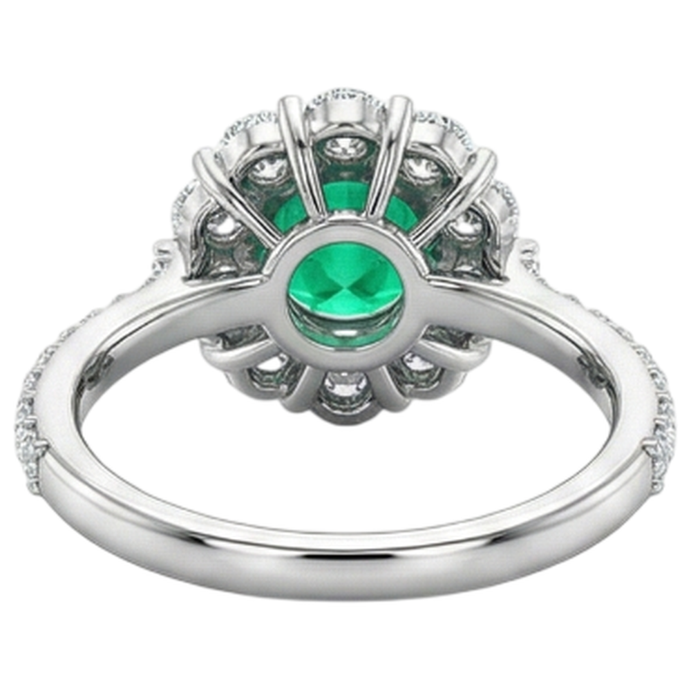 Gemstone Ring Two-Tone 14K Gold with Emerald – detail view