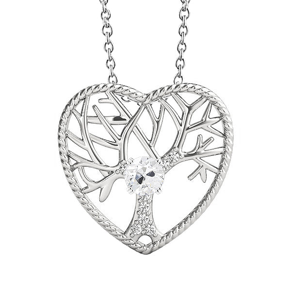 Diamond Pendant Necklace 1.50-ct 14K White Gold – main view