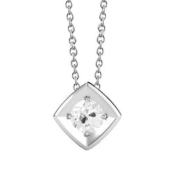 1 ct Fine Diamond Pendant in 14K White Gold