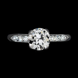 Gold Anniversary Ring Round Old Mine Cut Genuine Diamond 3 Carats Jewelry