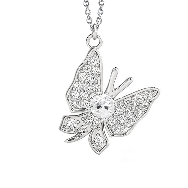 Natural Diamond Pendant 2 ct 14 Karat White Gold – main view