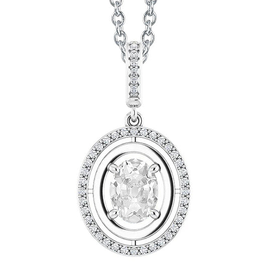 Real Diamond Drop Pendant 2 ct 14K White Gold – main view