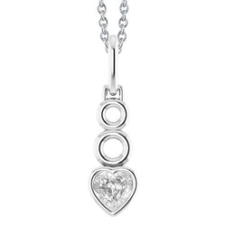 Fine Diamond Drop Pendant – Bezel Set 1.50 ct 14K White Gold
