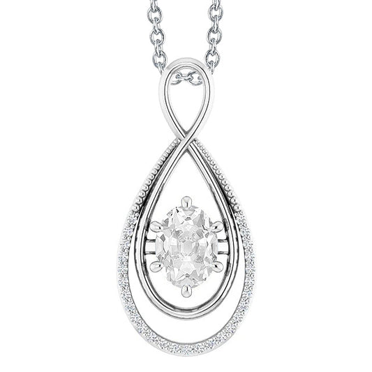 Brilliant Diamond Drop Pendant 2-ct 14K White Gold – main view