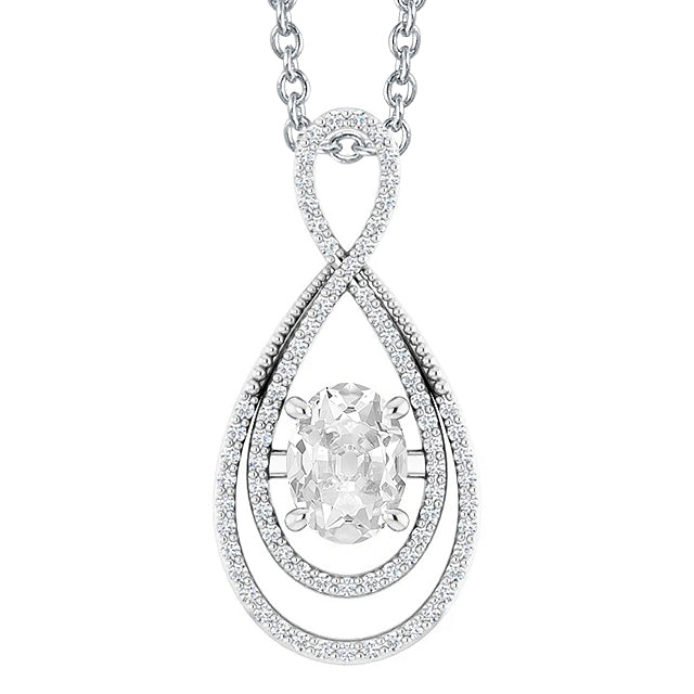 Fine Diamond Drop Pendant 2-ct 14K White Gold – main view