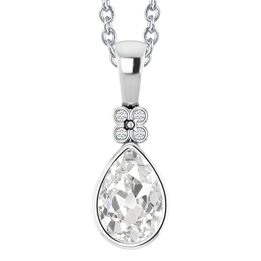 Old Mine Cut Brilliant Diamond ring in 14K White Gold – main view