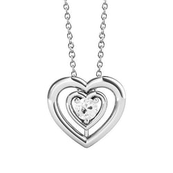 Gold Genuine Diamond Heart Pendant Round Old Miner Prong Set 0.50 Carats