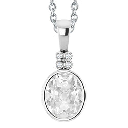 Gold Genuine Natural Earth Mined Diamond Pendant Round & Oval Old Miner Bezel Set 4.50 Carats