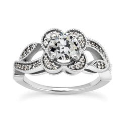 Gold Halo Ring Round Old Miner Genuine Natural Earth Mined Diamond Split Shank 3.50 Carats