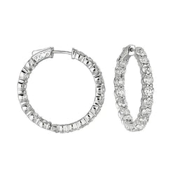 Gold Hoops 7ct Genuine Natural Earth Mined Diamond Earrings