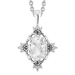 Gold Natural Earth Mined Diamond Pendant Necklace Oval Old Miner 4.50 Carats