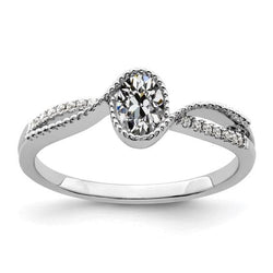 Gold Oval Old Mine Cut Real Natural Earth Mined Diamond Ring Twisted Split Shank 2.50 Carats