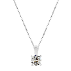 1 ct Fine Diamond Pendant Necklace in 14K White Gold