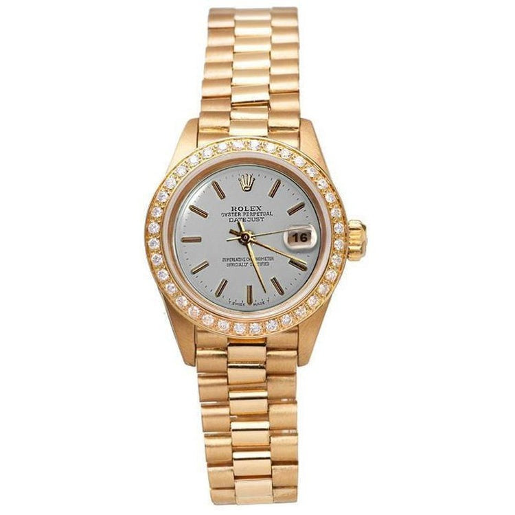 Presidential Rolex Watch White Stick Dial Diamond