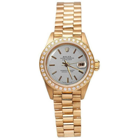 Presidential Rolex Watch White Stick Dial Diamond