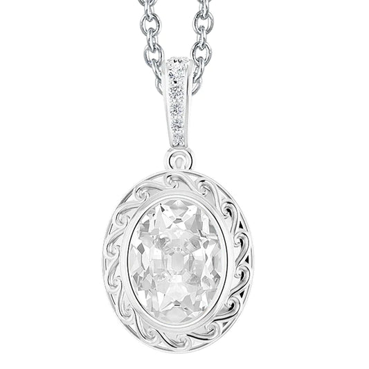 Gold Real Diamond Pendant With Bail Bezel Set Oval Old Miner 4.50 Carats