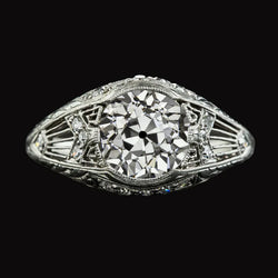 Gold Round Old Cut Real Diamond Fancy Ring Antique Style 4.25 Carats