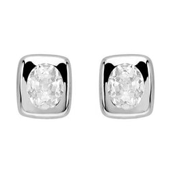 14 Karat White Gold Brilliant Diamond Stud Earrings – 6-ct