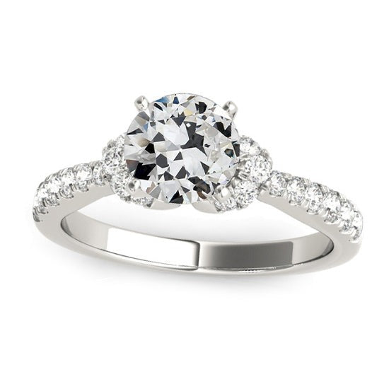 Gold Wedding Ring Real Old Miner Diamond Prong Set 4 Carats Tapered Shank