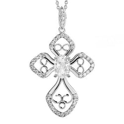 1 ct Brilliant Diamond Drop Pendant in 14K White Gold