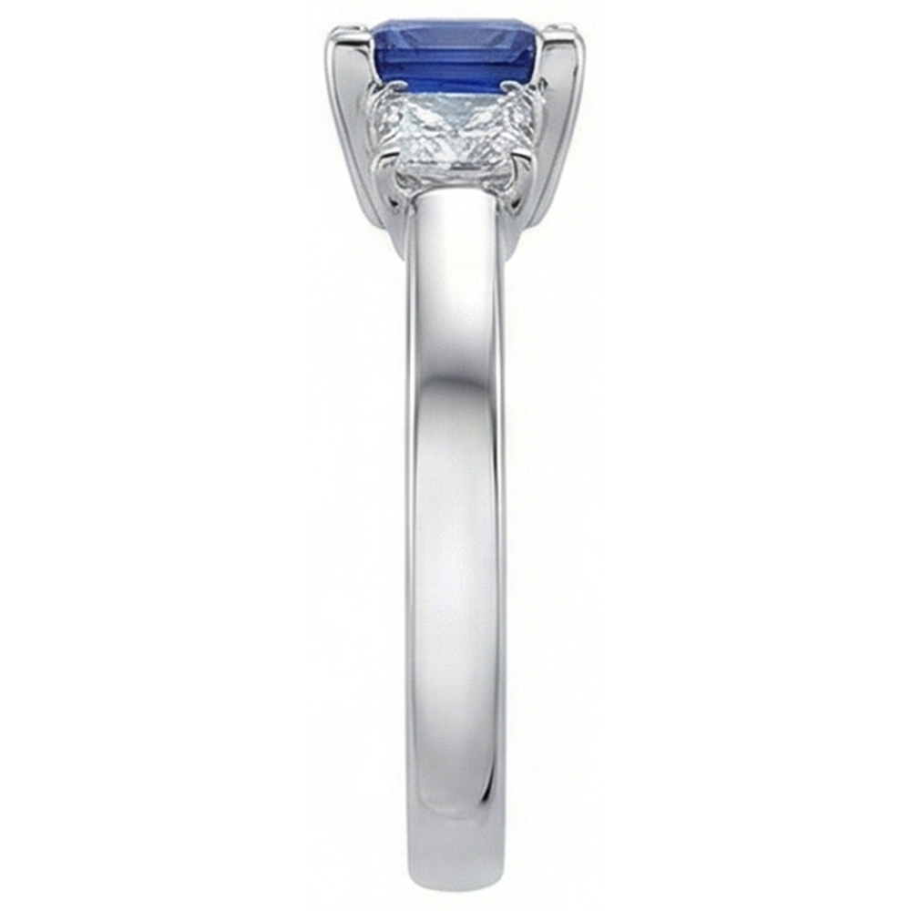 natural princess sapphire 5ct ring profile view
