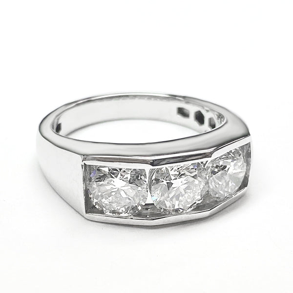 Gold Mens Diamond Ring Round Cut Lab Grown 10K Gents Jewelry