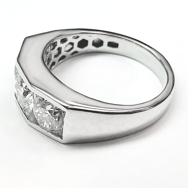 Gold Mens Diamond Ring Round Cut Lab Grown 10K Gents Jewelry