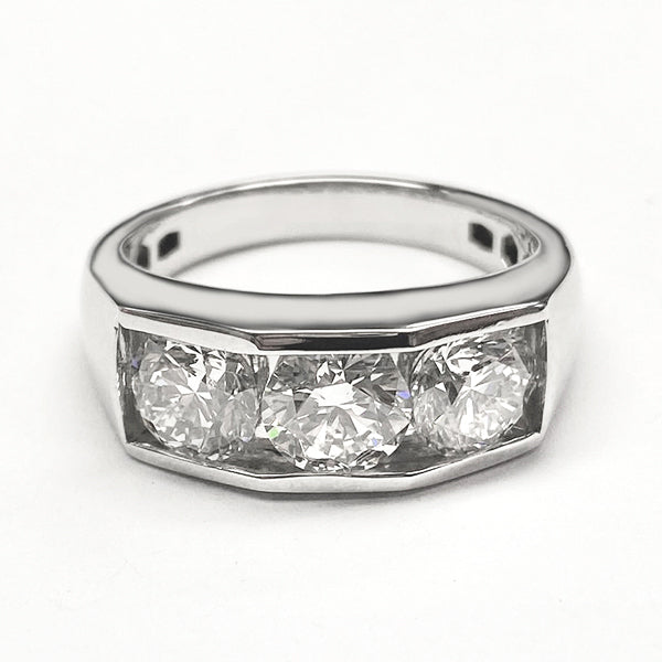 Gold Mens Diamond Ring Round Cut Lab Grown 10K Gents Jewelry