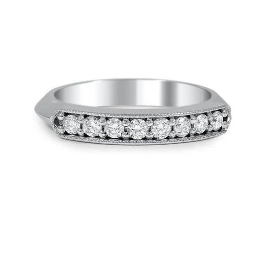 Gold White 2.00 Ct Sparkling Brilliant Lab Grown Diamonds Ladies Engagement Band
