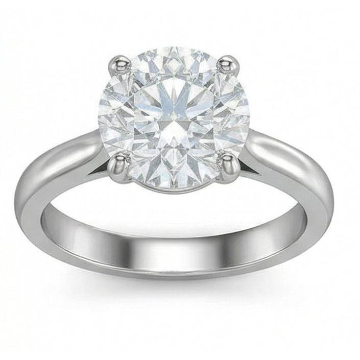 Gorgeous Round Cut 2.75 Ct Solitaire Real Natural Earth Mined Diamond ( Not Lab Grown ) Ring 4 Prongs