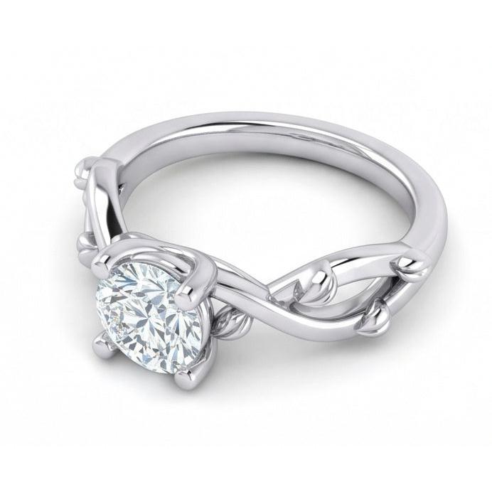 Gorgeous Solitaire Round Cut 1.75 Carat Natural Earth Mined Diamond Ring White Gold 14K