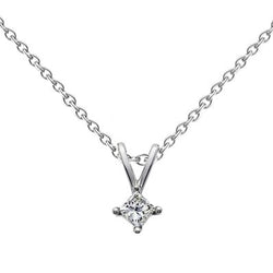 Gorgeous 1 Carat Solitaire Real Diamond Necklace Pendant Gold White 14K
