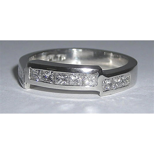 Gorgeous 2.20 Carats White Gold 14K Princess Real Diamond Band